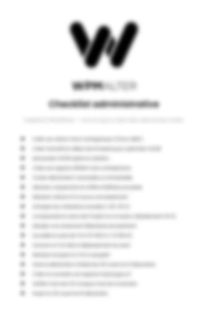 Checklist admin wordpress blurred
